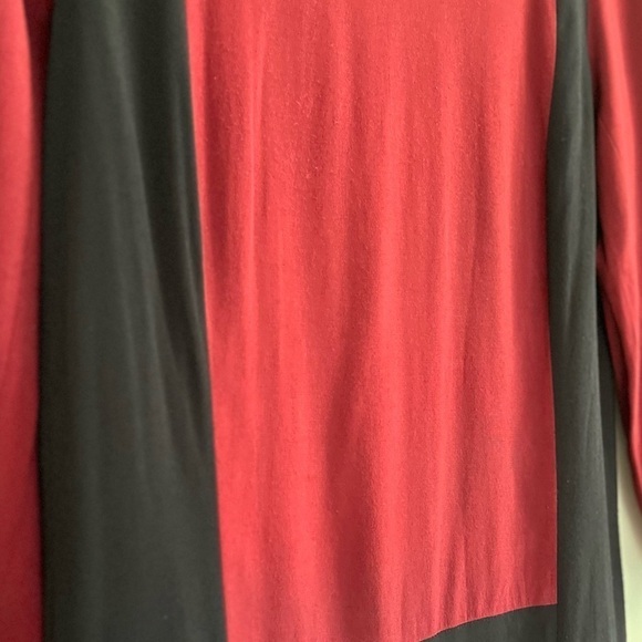 SANDRO Paris Burgundy Black Colour Block Long Sleeve Shift Dress Size 1 - Picture 14 of 15